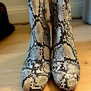 Snakeskin booties